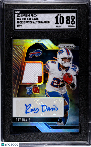 2024 Panini Prizm Ray Davis #RPA-RDS Rookie Patch Autograph SGC 8 Auto 10
