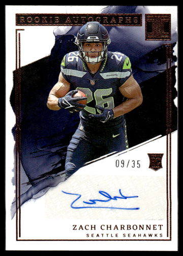 2023 Panini Impeccable Rookie Autographs Zach Charbonnet #RA-ZC RC Auto /35