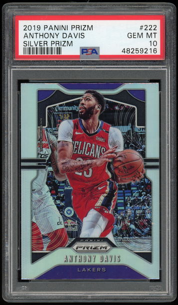 2019 Prizm #222 Anthony Davis Silver Prizm PSA 10