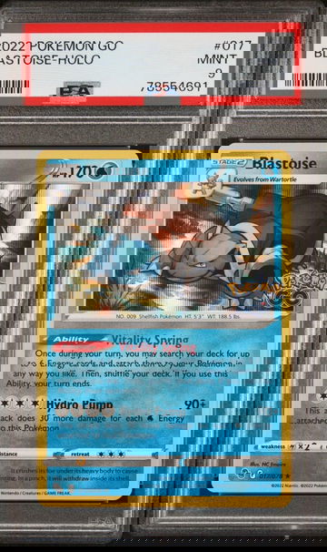 Pokemon PSA 9 2022 Pokemon Go Blastoise Holo 017