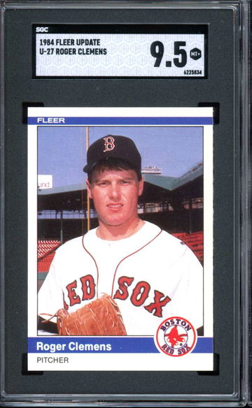 1984 Fleer Update #27 Roger Clemens RC/Rookie Red Sox SGC 9.5 MT+ MINT+