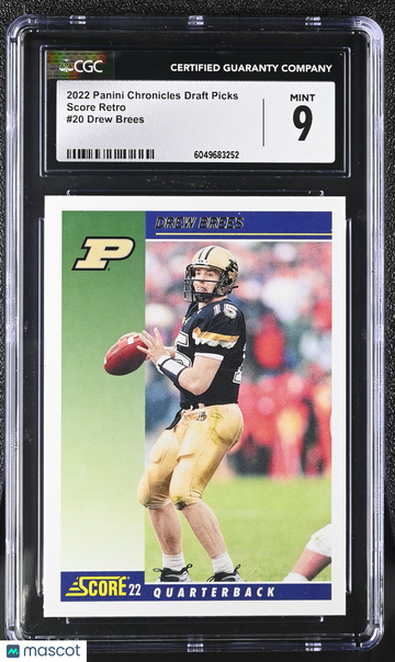 2022 Panini Chronicles Draft Picks Drew Brees #20 Score Retro CGC 9