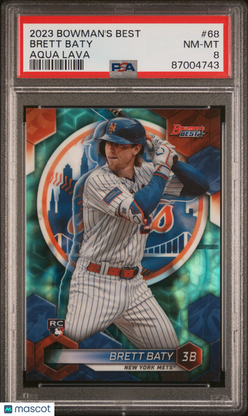 2023 Bowman's Best Brett Baty #68 Aqua Lava PSA 8