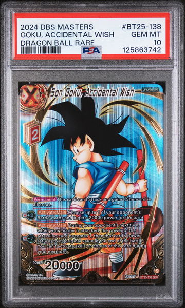 2024 Dragon Ball Super Card Game Masters Series 25 Legend of the Dragon Balls Dragon Ball Rare Goku Accidental Wish #BT25-138 PSA 10