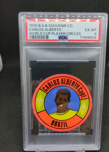1970 B.A.B. Souvenir Co. World Cup Player Circles Carlos Alberto PSA 6