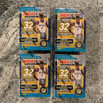2019-20 Panini NBA Hoops Premium Stock Blaster Box Lot of 4