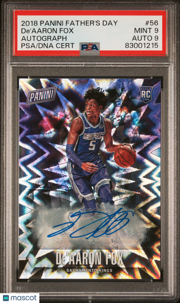 De'aaron Fox 2018 Panini Father's Day Autograph #56 Kings RC Rookie - PSA 9