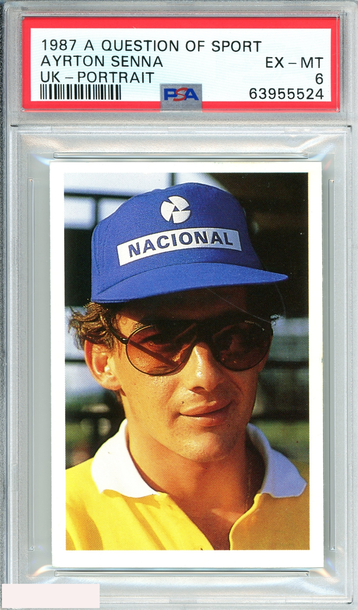 1987 A QUESTION OF SPORT UK AYRTON SENNA # UK-PORTRAIT PSA 6 EX-MT