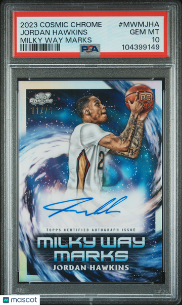 2023 Topps Cosmic Chrome Milky Way Marks Autographs Jordan Hawkins #MWMJHA /75 PSA 10