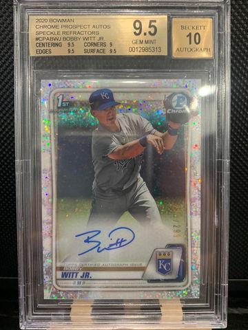 2020 Bobby Witt Jr Bowman Chrome Speckle Refractor Auto Prospect #213/299