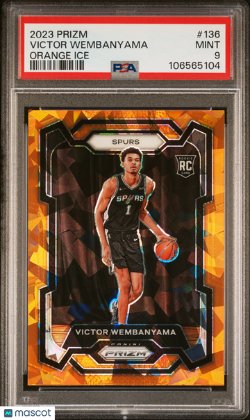2023 Panini Prizm Victor Wembanyama #136 Orange Ice Rookie PSA 9