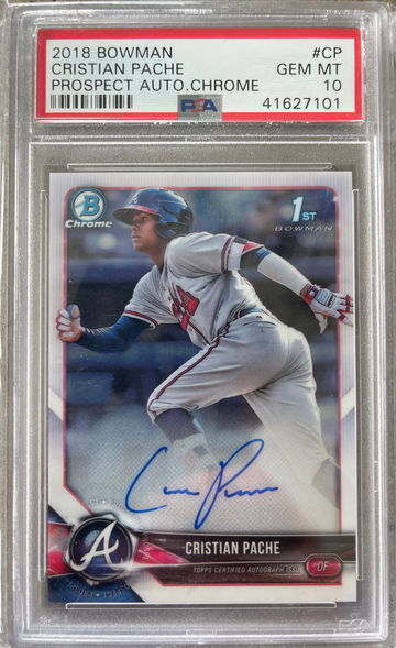 2018 Bowman 1st Chrome Prospects Auto Christian Pache RC PSA 10 #CP Braves