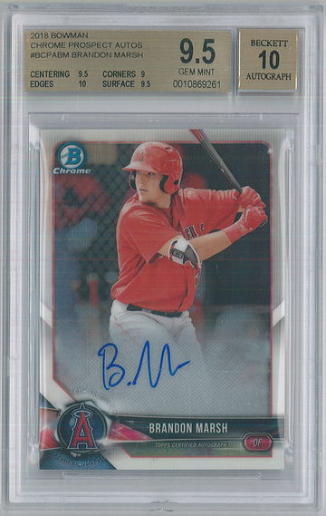 2018 Bowman Chrome Brandon Marsh BGS 9.5 Angels