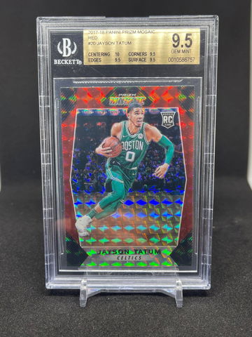 2017-18 Panini Prizm Mosaic Jayson Tatum Red TRUE GEM Gem Mint BGS 9.5