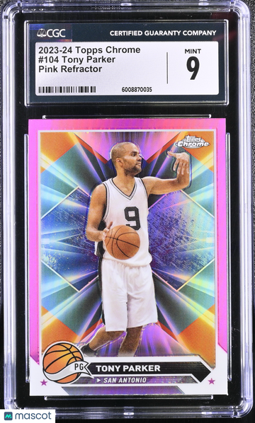 2023-24 Topps Chrome Tony Parker #104 Pink Refractor CGC 9