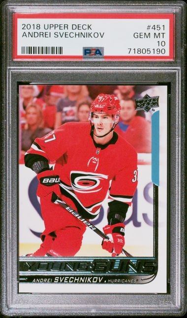 2018-19 Upper Deck Young Guns #451 Andrei Svechnikov RC PSA 10
