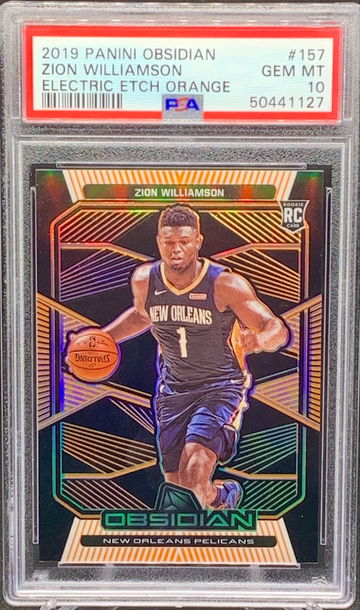 2019 Obsidian Zion Williamson Electric Orange 50/50 PSA 10 GEM MINT POP 4