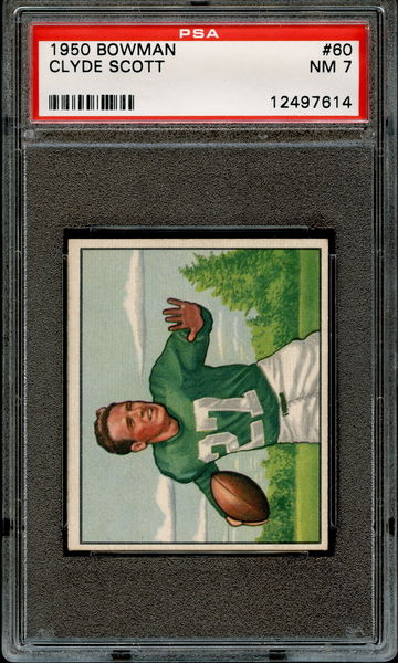 Clyde Scott 1950 Bowman Rookie PSA 7