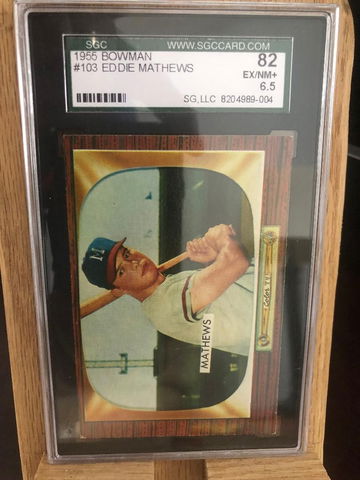 1955 Bowman Eddie Mathews SGC 6.5