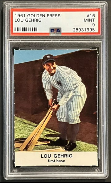 1961 Golden Press Hall of Fame Yankees Lou Gehrig #16 - Graded PSA 9 MINT