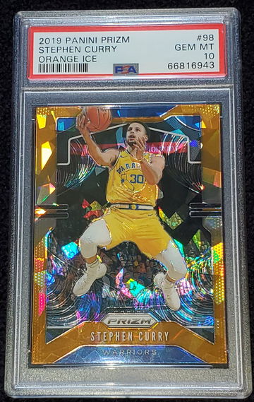 2019 Panini Prizm Stephen Curry #98 Orange ice PSA 10