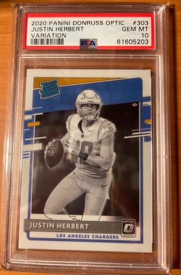 2020 Donruss Optic Variation 303 Justin Herbert PSA 10