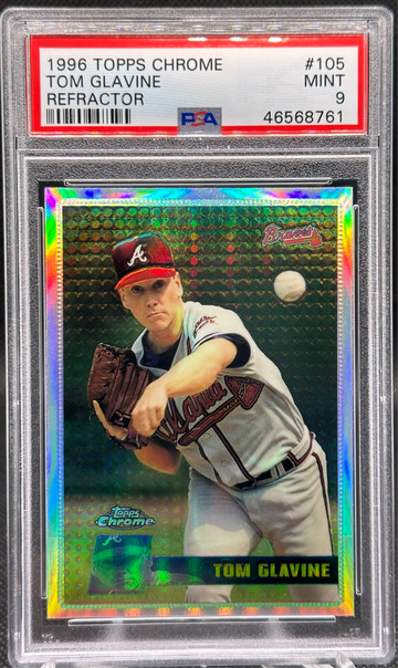 1996 Topps Chrome REFRACTOR Tom Glavine PSA 9 MINT!
