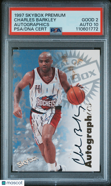1997 Skybox Premium Autographics Charles Barkley PSA 2 Auto 10