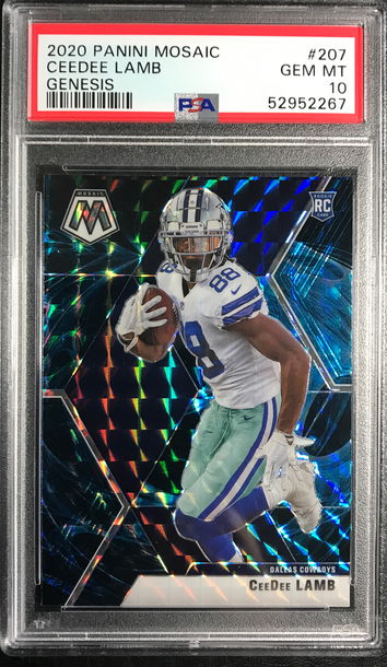 CeeDee Lamb 2020 panini Mosaic Genesis PSA 10 #207 cowboys