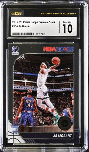 2019-20 Panini Hoops Premium Stock Ja Morant RC #259 CSG 10 Gem Mint - Grizzlies