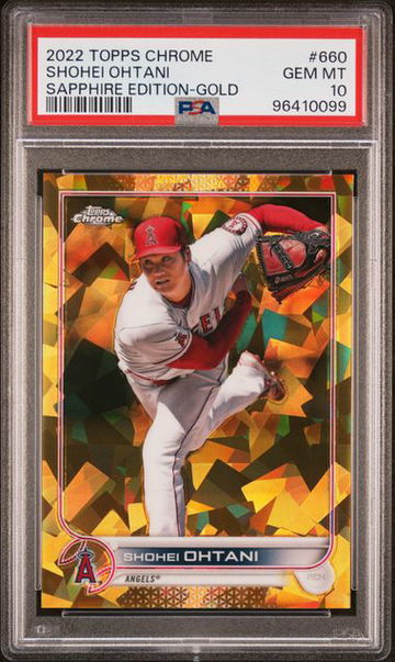 2022 Topps Chrome Sapphire 660 Shohei Ohtani Gold Refractor 16/50