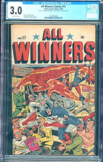 All Winners Comics #17 (1945) CGC 3.0 -- Alex Schomburg Atomic Research cover