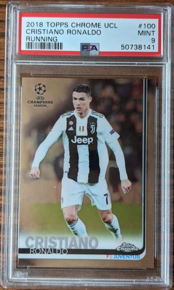 2018 Topps Chrome UCL Cristiano Ronaldo Running PSA 9