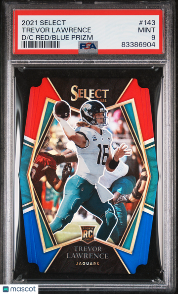 2021 Panini Select Trevor Lawrence #143 D Red Blue Prizm Rookie PSA 9