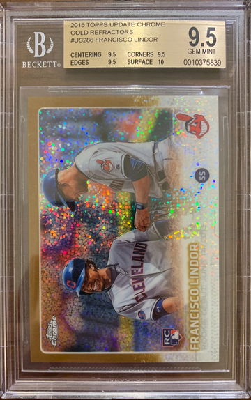 2015 Topps Chrome Update FRANCISCO LINDOR RC Gold #d /250 BGS 9.5 True Gem Mint+ Rookie Debut