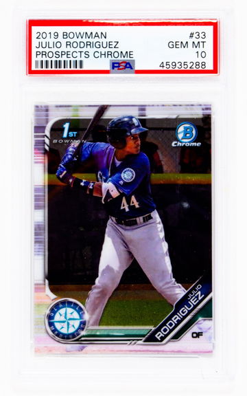 2019 Bowman Julio Rodriguez Prospects Chrome #33 PSA 10