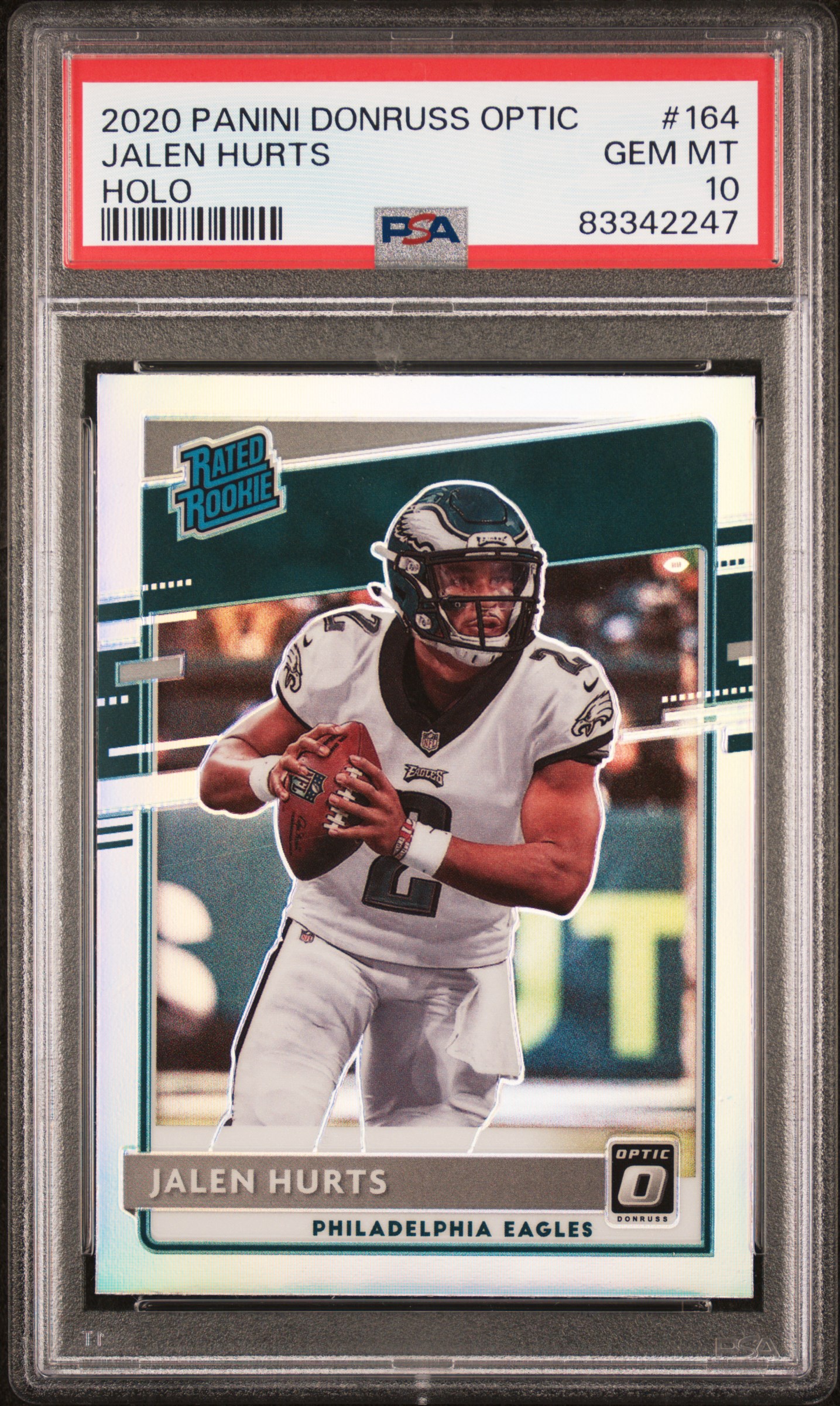 PSA 10 2020 Panini Donruss Optic Jalen Hurts Holo Prizm Rookie RC #164