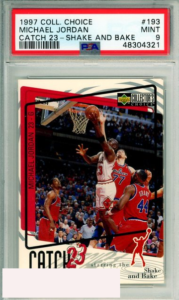 1997 COLLECTORS CHOICE MICHAEL JORDAN #193 CATCH 23-SHAKE AND BAKE PSA 9 MINT