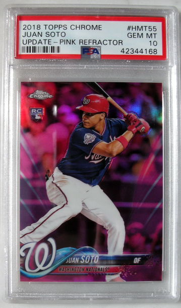 Juan Soto 2018 Topps Chrome Update #HMT55 Pink Refractor RC PSA 10
