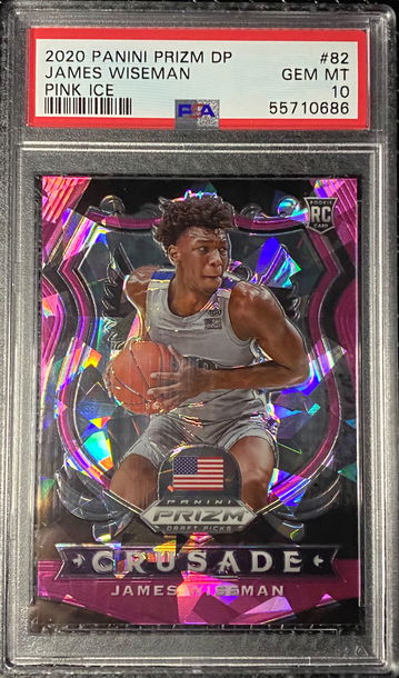 James Wiseman 2020 Prizm DP Pink Ice PSA 10 GEM MINT #82