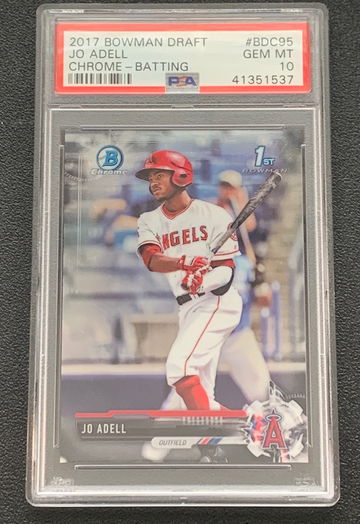 2017 Bowman Chrome Draft Jo Adell 1st Batting #BDC95 PSA 10