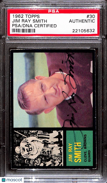1962 Topps Jim Smith #30 [Base] Base Set PSA A