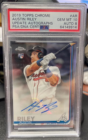 2019 Topps Chrome Update Autographs Austin Riley PSA 10