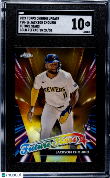 2024 Topps Chrome Update Jackson Chourio #FSU-16 Future Stars Gold Refractor /50 SGC 10
