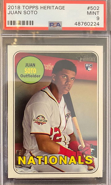 2018 Topps Heritage Juan Soto #502 PSA 9 Mint