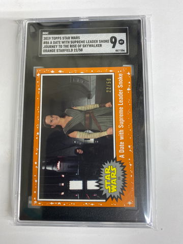 2019 Topps Sta Wars #86 A Date With Supreme Leader Snoke Orange Starfield serial number 22/50