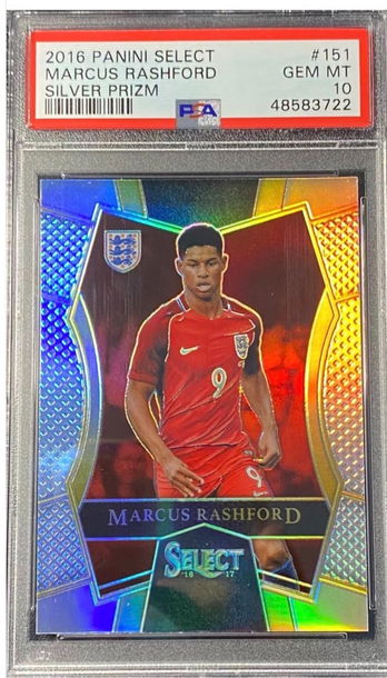 Marcus Rashford 151 Select Silver Prizm Psa 10 