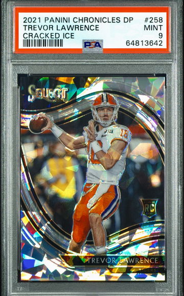 2021 Panini Chronicles Select TREVOR LAWRENCE FOTL Cracked Ice 2/11 PSA 9 Mint