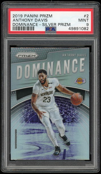 2019 Prizm Dominance #2 Anthony Davis Silver Prizm PSA 9