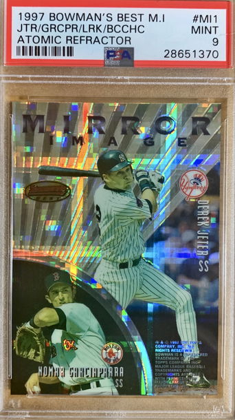 Derek Jeter Nomar Garciaparra 1997 Bowman's Best MI Atomic Refractor Pop 6, 1 Better